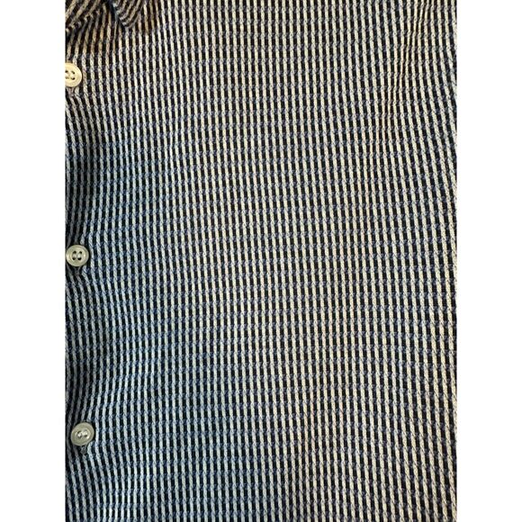 Emporio Armani Blue Black White Check Plaid Long Sleeve Button Shirt 40 15.5 - Picture 5 of 6